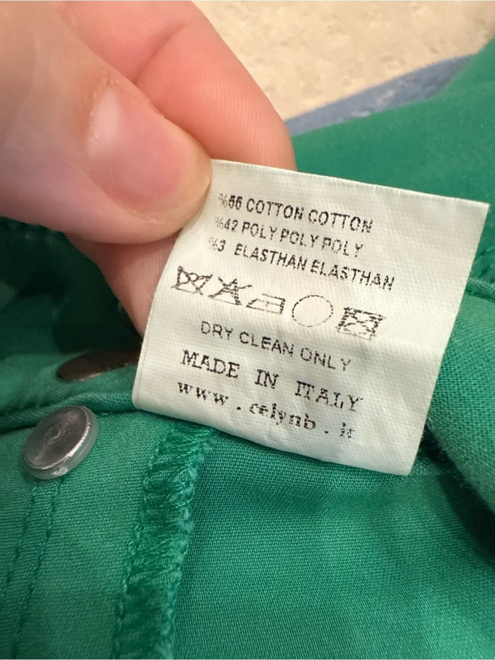 Elisabetta Franchi Jeans Green Cropped Skinny Pants Italy Women’s 31 Designer - Picture 6 of 7